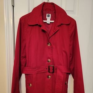 Red trench coat